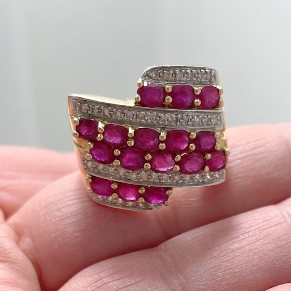 Vintage LeVian 14k Gold Ruby Ring, 3ct 14k Statem… - image 1