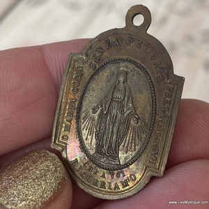 Big Blue Miraculous Medal Blessed by Pope Francis - BVM - Virgin Mary