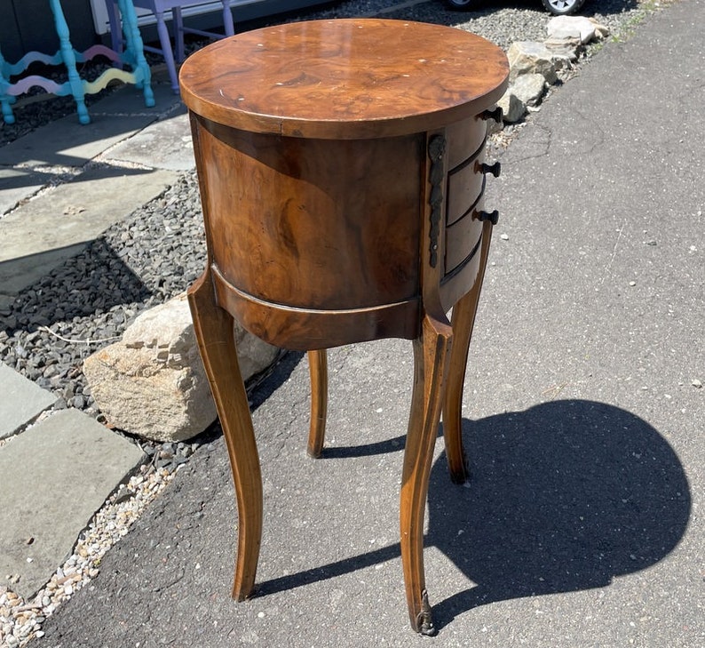 Antique French Table Art Deco End Table OVAL Accent Table 3 Etsy