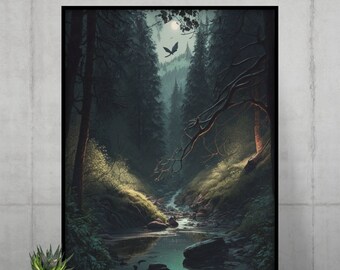 Fantasy Forest Digital Art Print