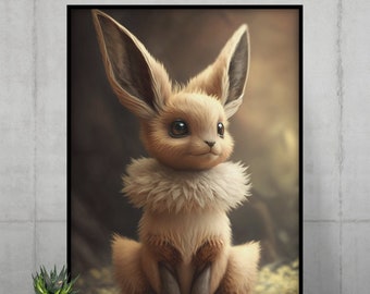 Evee Digital Art Print in Realistic Style