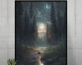 Fantasy Forest Digital Art Print