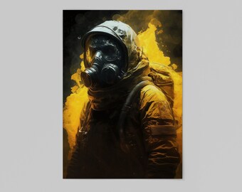 Hazmat Digital Art Print in Charcoal style