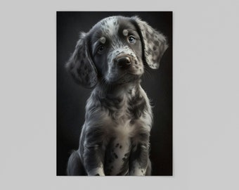 Portrait of a Cute Puppy in Charcoal style
