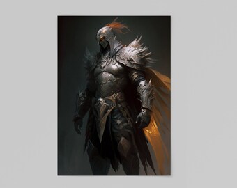 Death Rogue Digital Art Print in Charcoal style