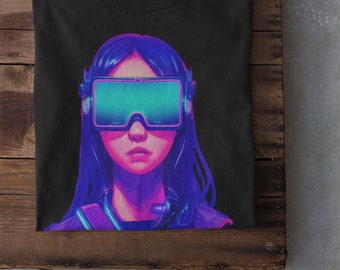 Punk DJ Cyberpunk Futuristic Retro Neon tshirt