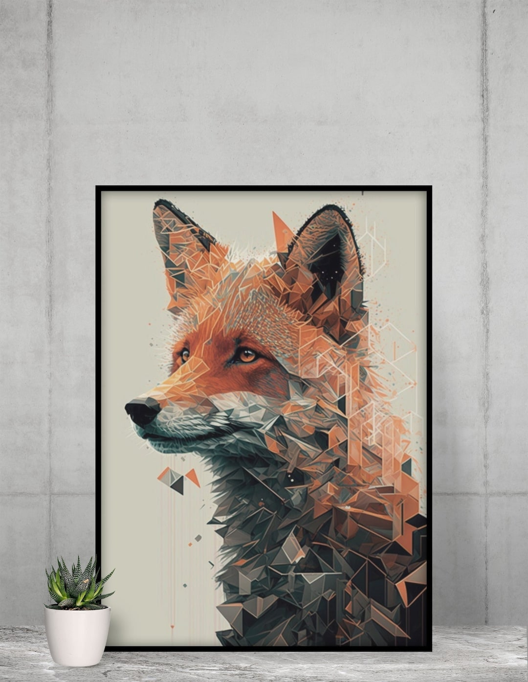 Fox Digital Art Print in Geometric Style - Etsy