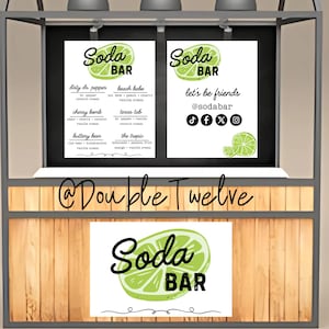 Mobile Drink Bar Cart Business Signs, Dirty Soda Tea Italian Soda, Editable Canva Template, Pop Up Events Vendor Booth Farmers Market Stand