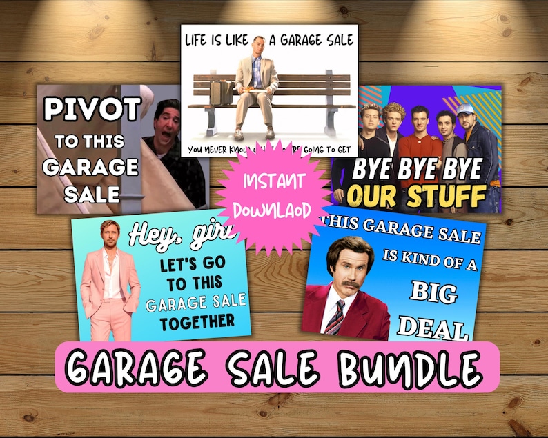 Fun Rummage Sale Sign Funny Garage Sale Sign Bundle, Ready to Print Yard Sale Signs, DIY ...