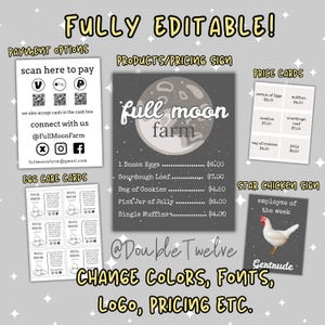 Farmstand Schilder Bundle, Hofladen am Straßenrand, Eierständer für Obstprodukte, Bauernhof Schilder Bundle, bearbeitbar in Canva, Bauernmarktstand Schilder
