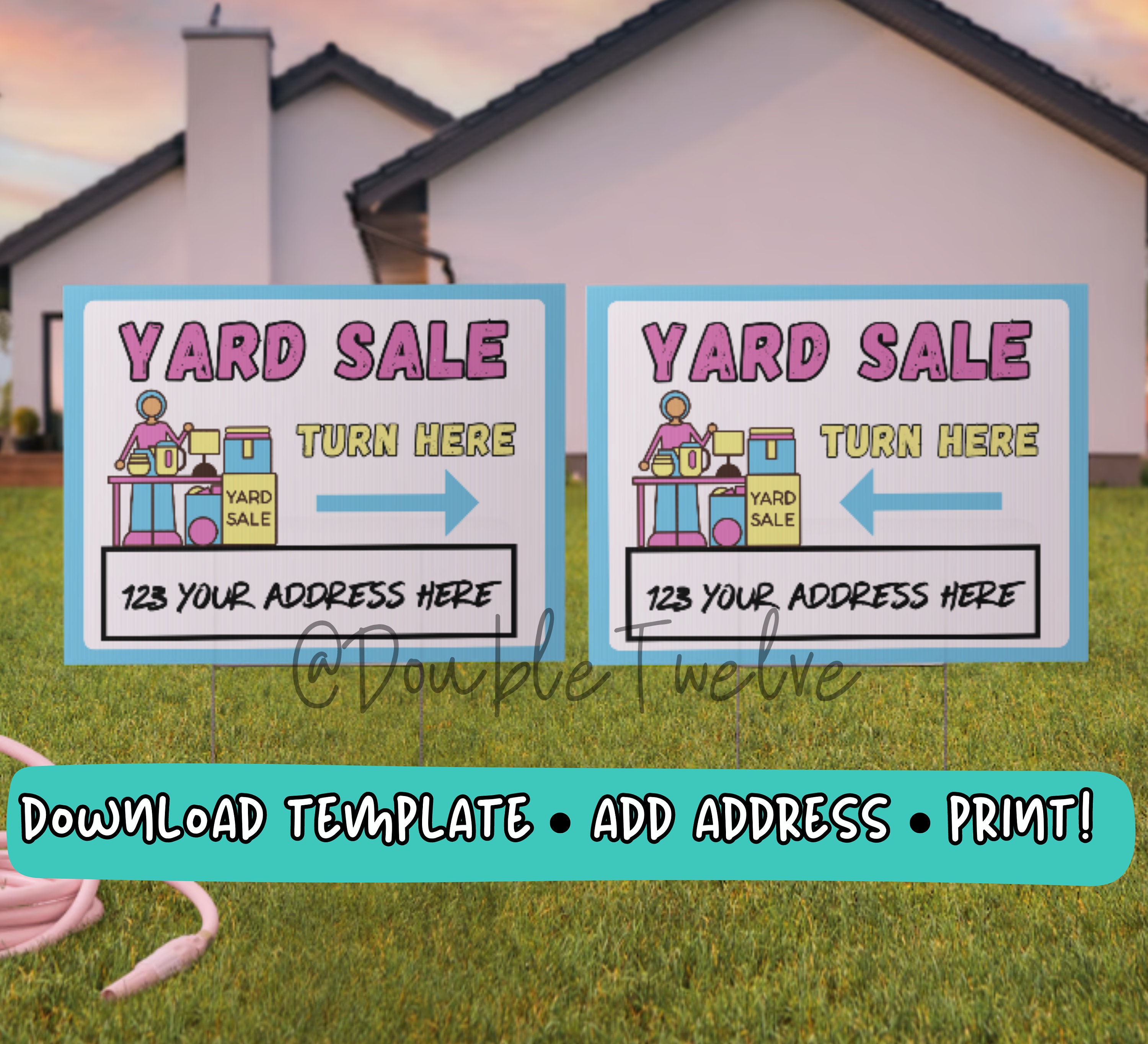 Colorful Garage Sale Poster, DIY Garage Sale Printable, Yard Sale Signs ...