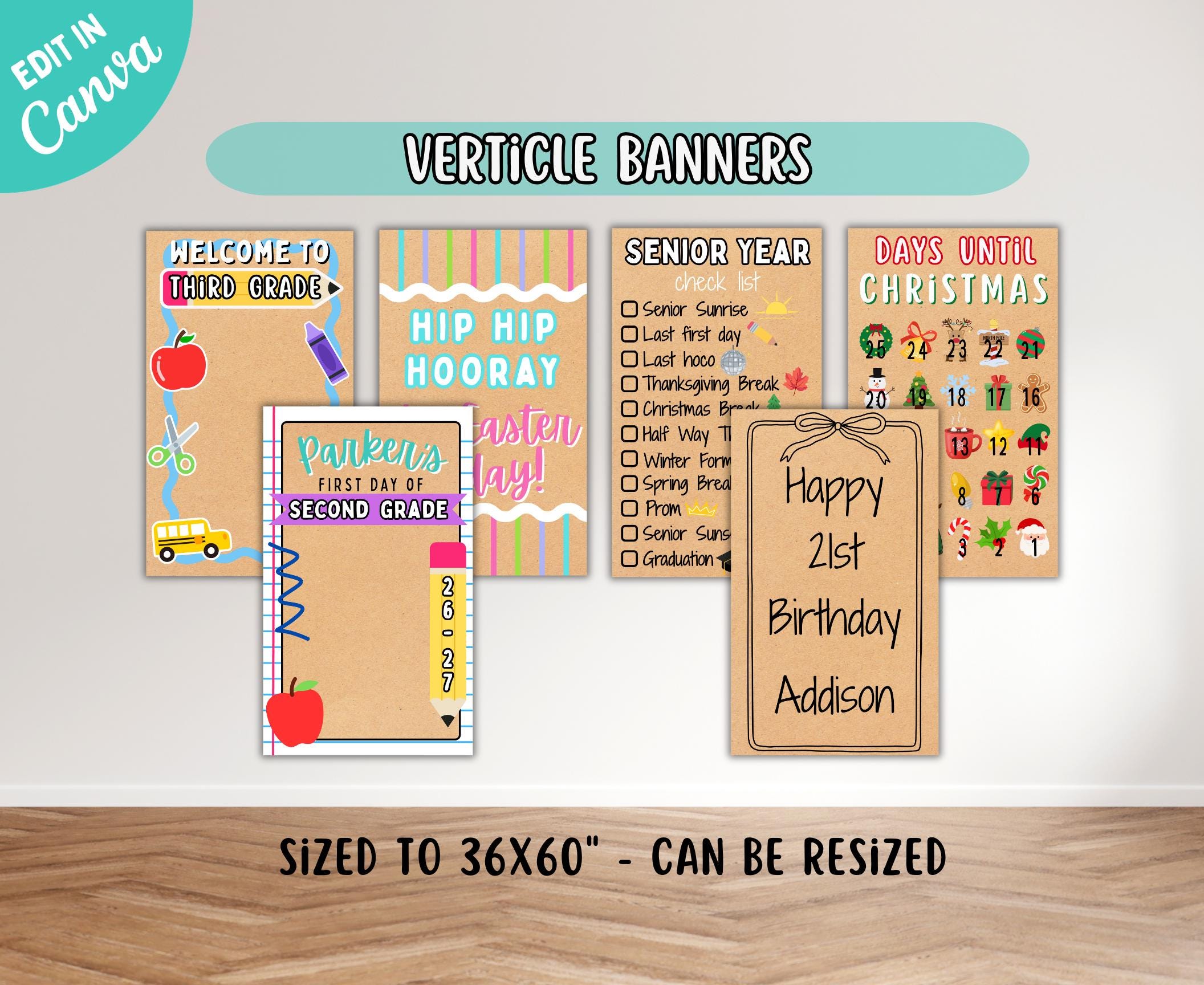 200 Painted Banner Templates, Banner Artist Painting Bundle, Vertical ...