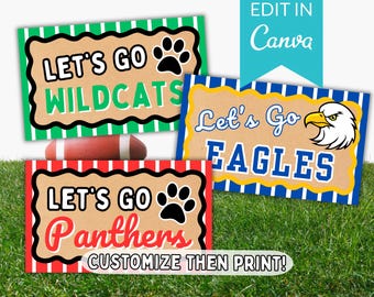 Football Painted Banner Template Bundle, Basketball/Basketball/Soccer, Print or Paint Pep Rally Signs, School Spirit Week, Game Day Posters
