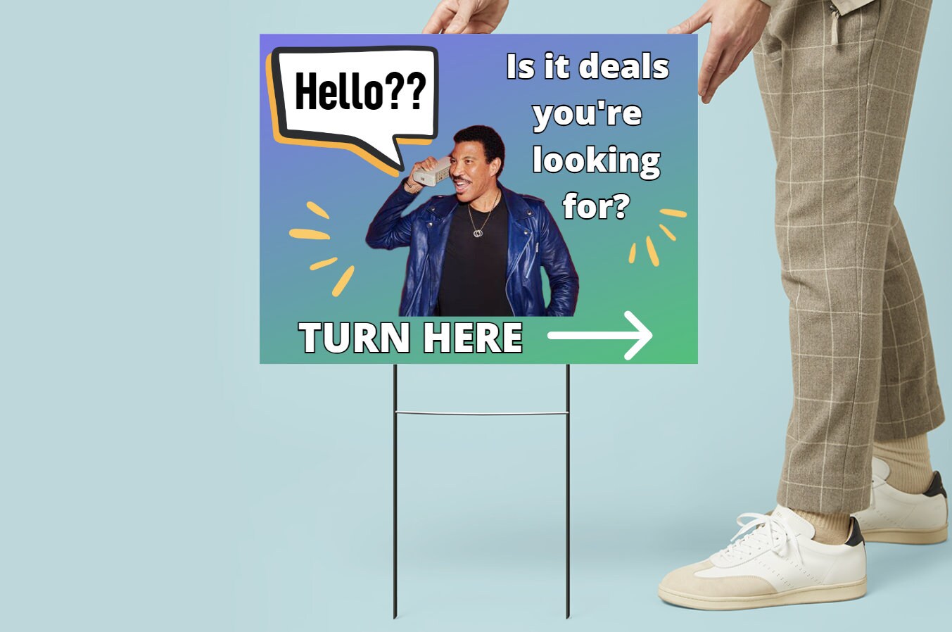 Funny Garage Sale Printable Yard Sign, Lionel Ritchie Hello, Clever ...
