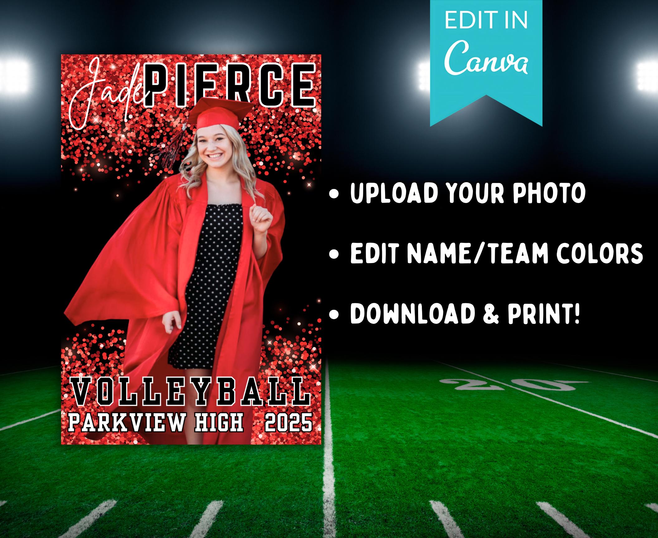 Graduation Poster Canva Template, Cheer Band Dance Drill Team Sports