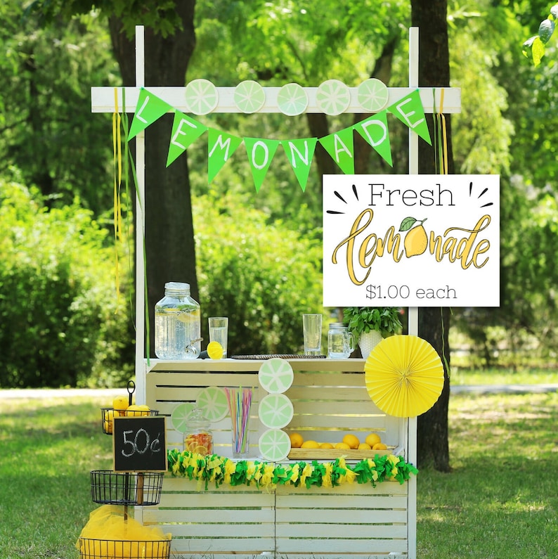 Printable Lemonade Stand Sign Diy Kids Lemonade Stand Farmers Market