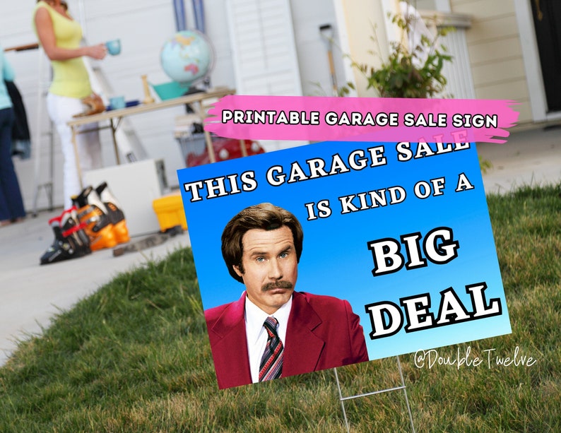 Funny Garage Sale Sign Printable Yard Sale Posters Ron - Etsy