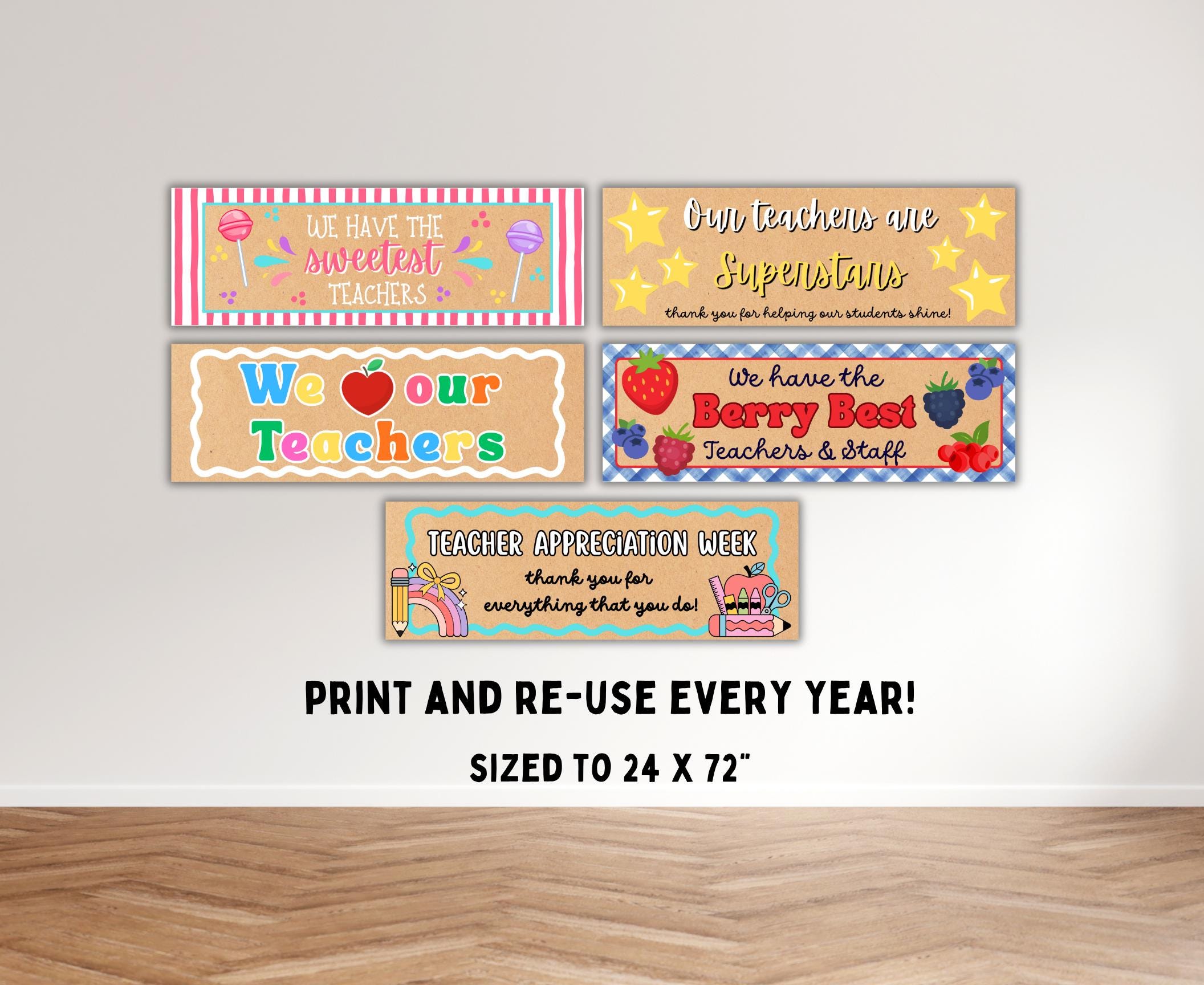 Teacher Appreciation Banner Bundle | 2x6 Foot Walgreens Banners Thank ...