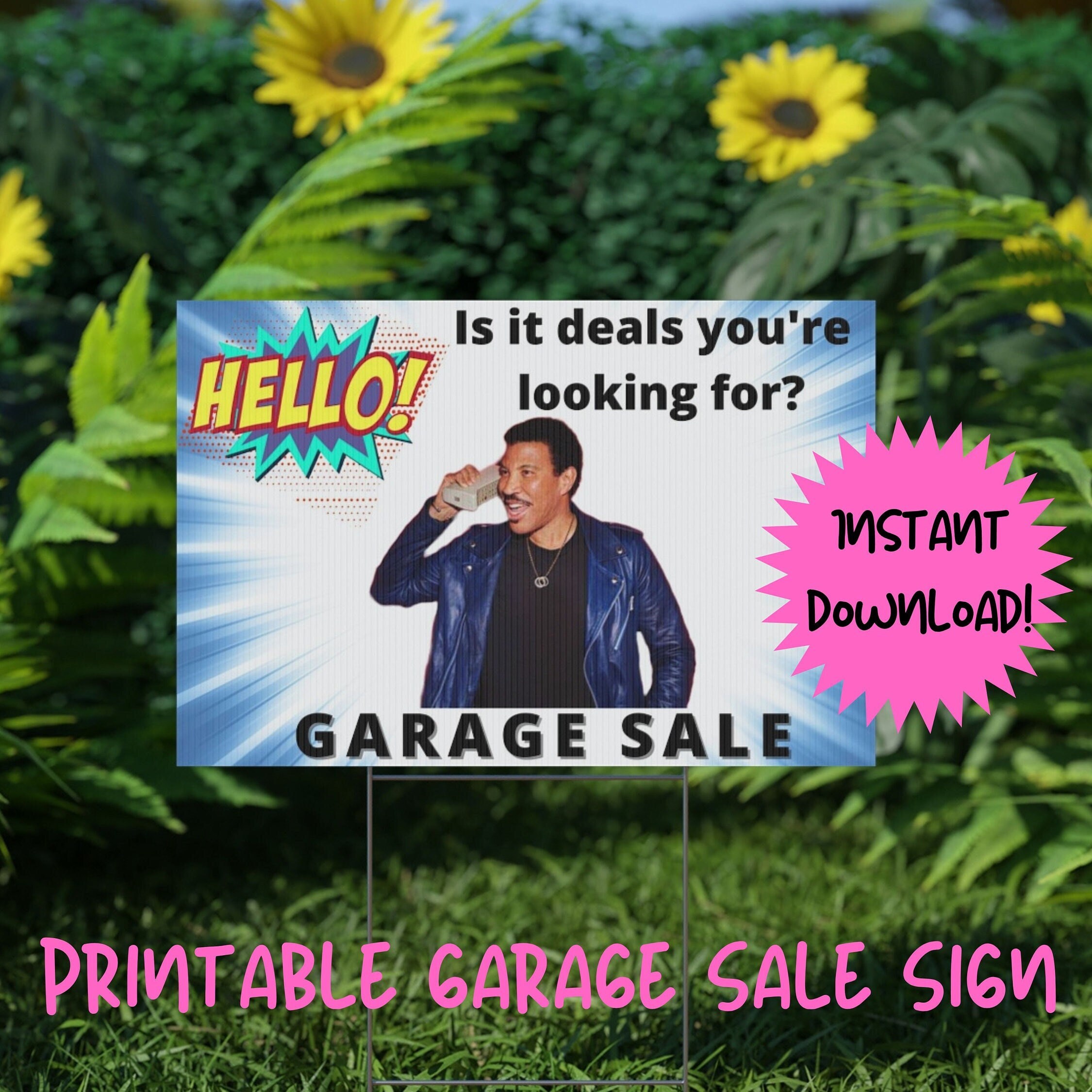 Funny Garage Sale Sign Lionel Richie Hello Moving Estate - Etsy Israel