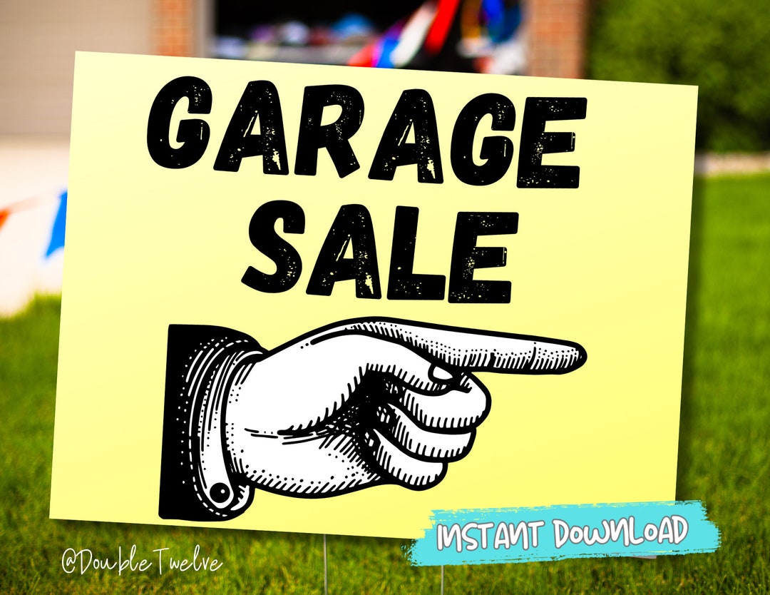 Printable Garage Sale Sign Yard Signs Vintage Garage Sale Etsy