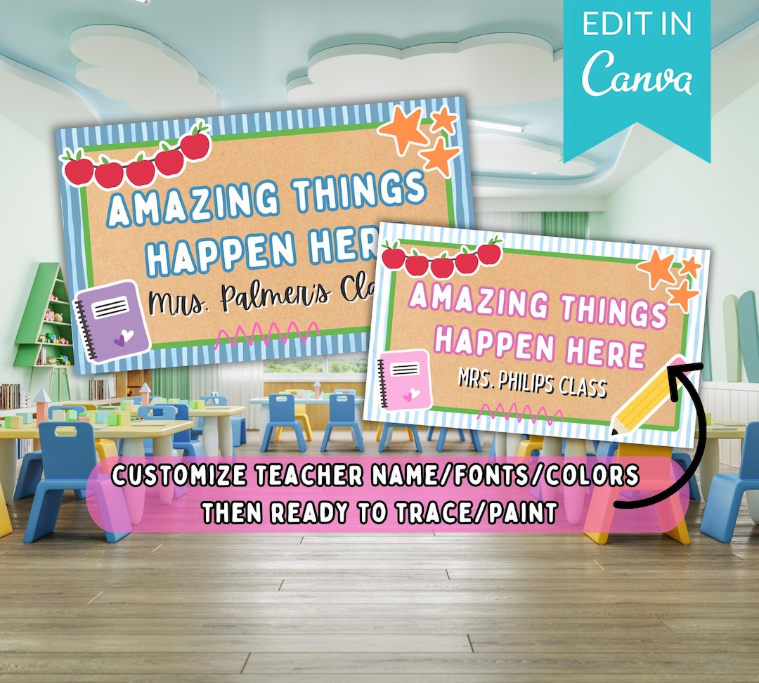 Back to School Painted Banner Template, First Day of School Classroom ...