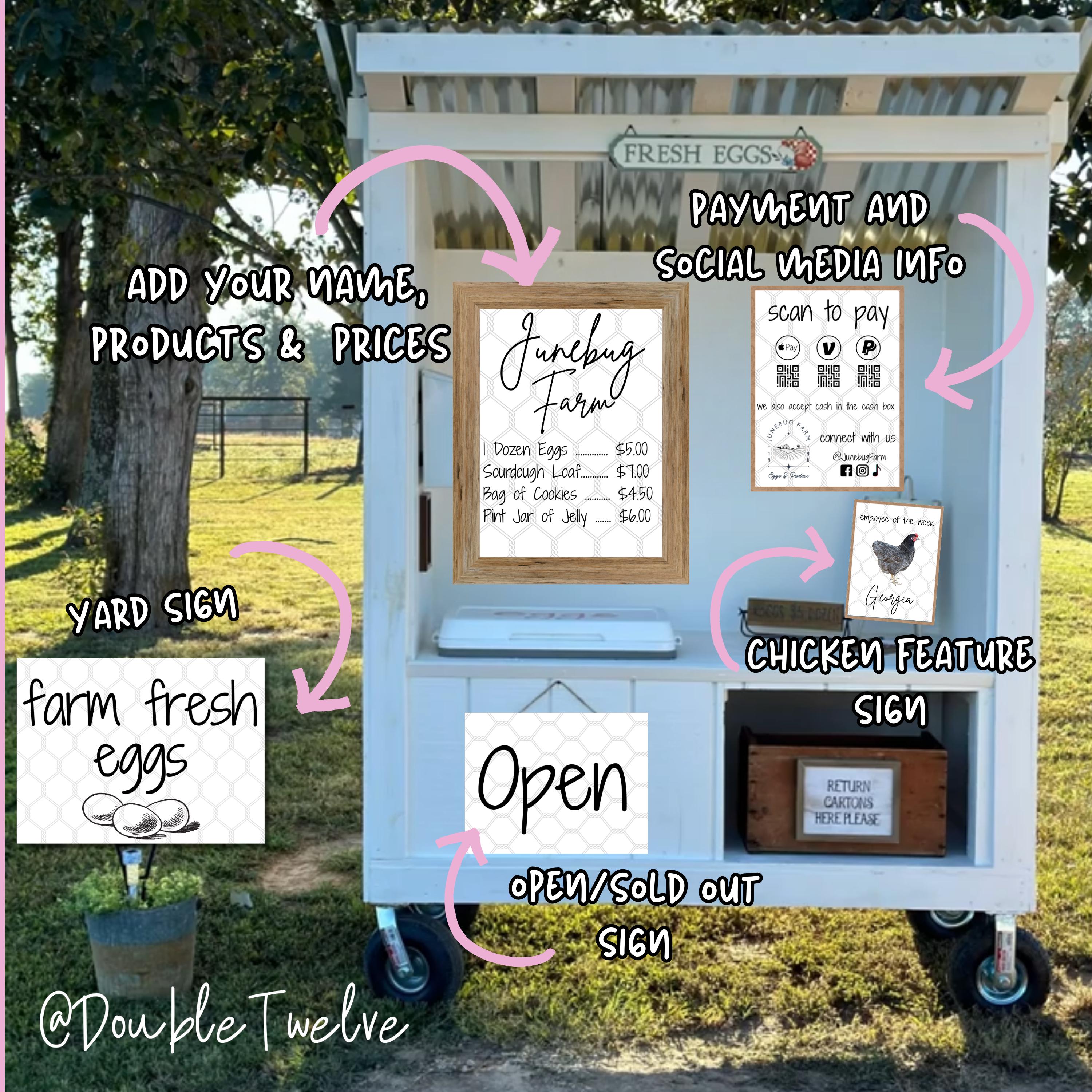Farm Stand Signs Bundle, Farming Business Store Printables, Scan to Pay ...