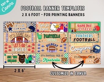 Utskrivbara Tailgating-banderoller, 2x6 Walgreens-banderoller, Homecoming/Parade/Spirt Week, Matchdagsskyltar, Fotbollsbanderoll för Tailgate-fester