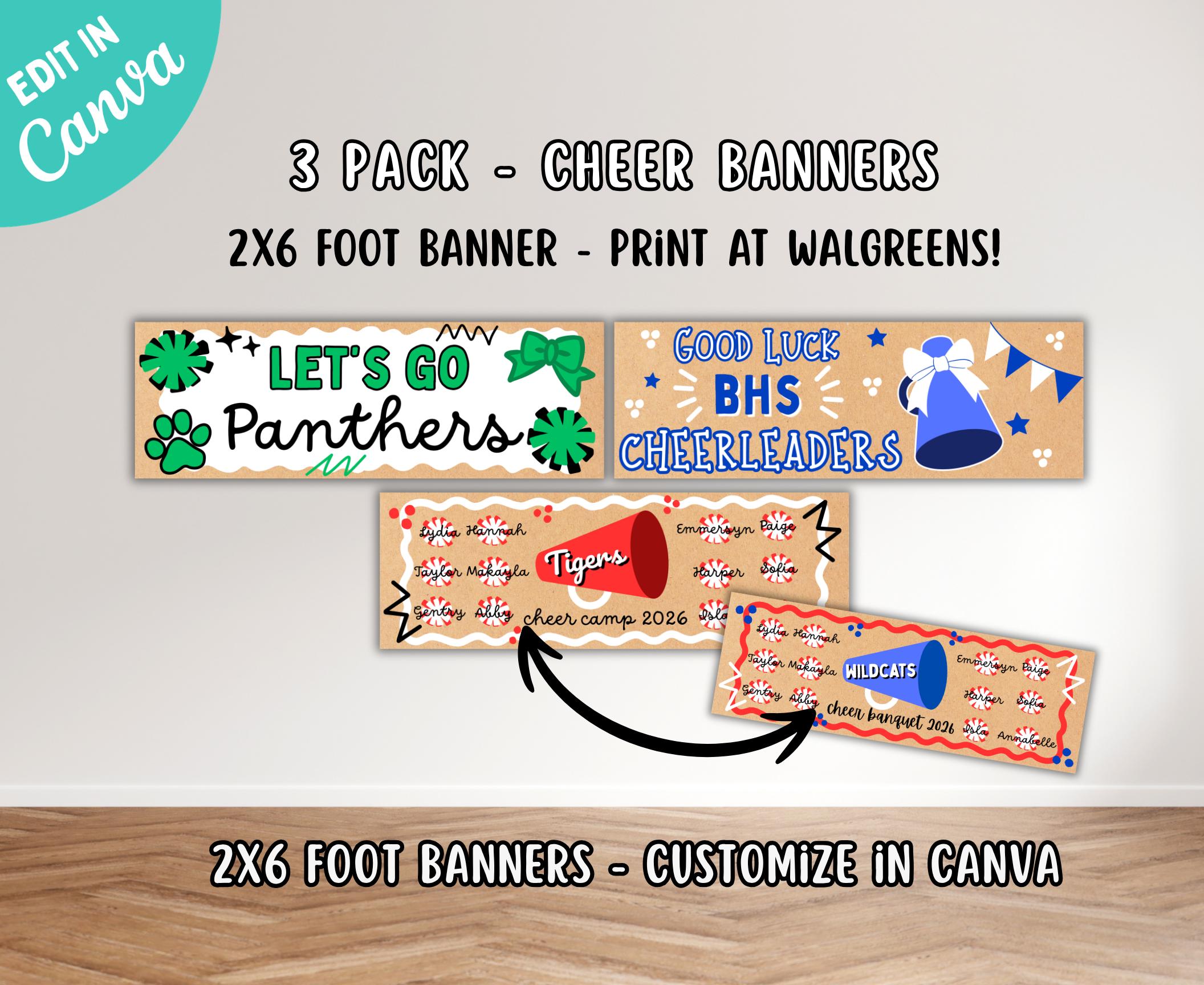 Cheering Banner Example Cheer Camp Printable Banners, 2x6 Foot - Print at Walgreens Banner ...