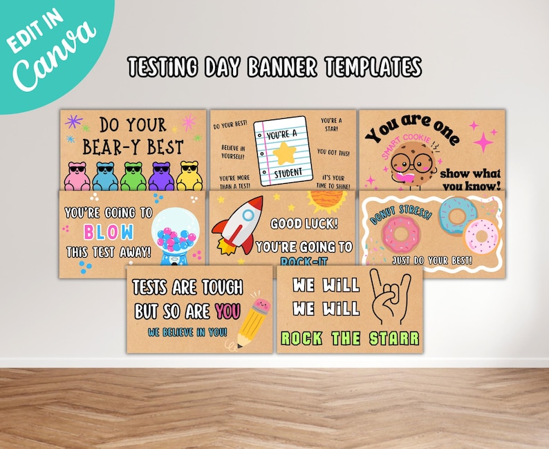 Testing Day Motivational Banner Bundle | Test Day Painted Banner Design ...