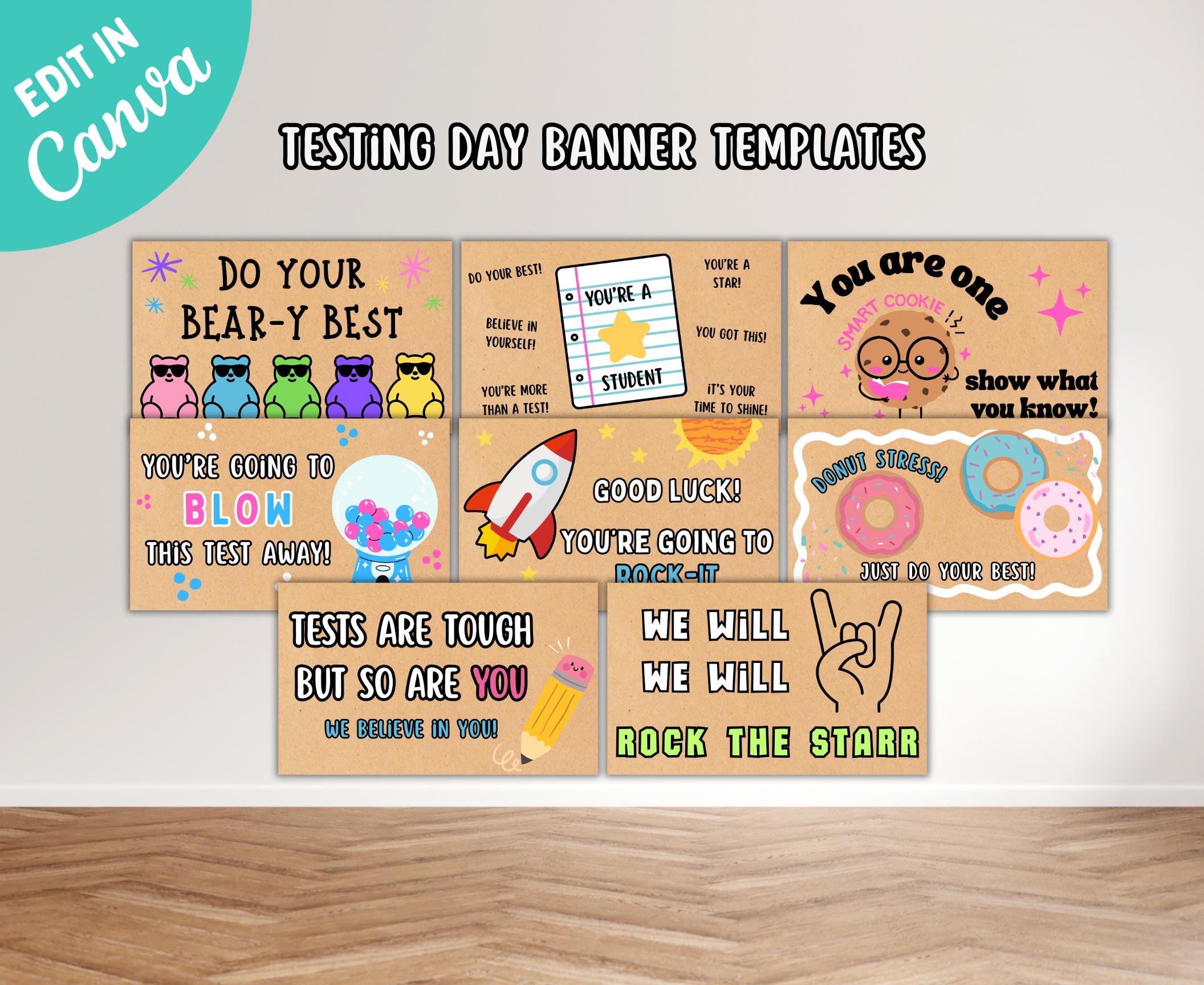 Testing Day Motivational Banner Bundle | Test Day Painted Banner Design ...