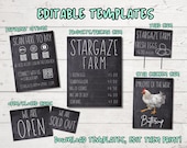 Farm Stand Signs Bundle, Roadside Farm Store Templates, Eggs for Sale Signs, Printable Farm Stand/Farmers Market Kit, Editable Canva Bundle