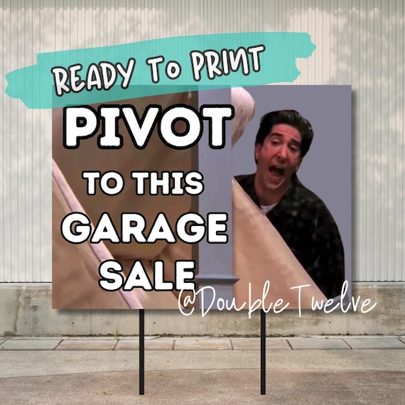 Funny Garage Sale Yard Sign, Ross Friends, Printable Yard Sale