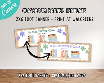 Printable Banners for Classroom, In This Classroom You Are, Custom Name Teacher Appreciation Week Gifts, School Library Decor, 2x6 Walgreens