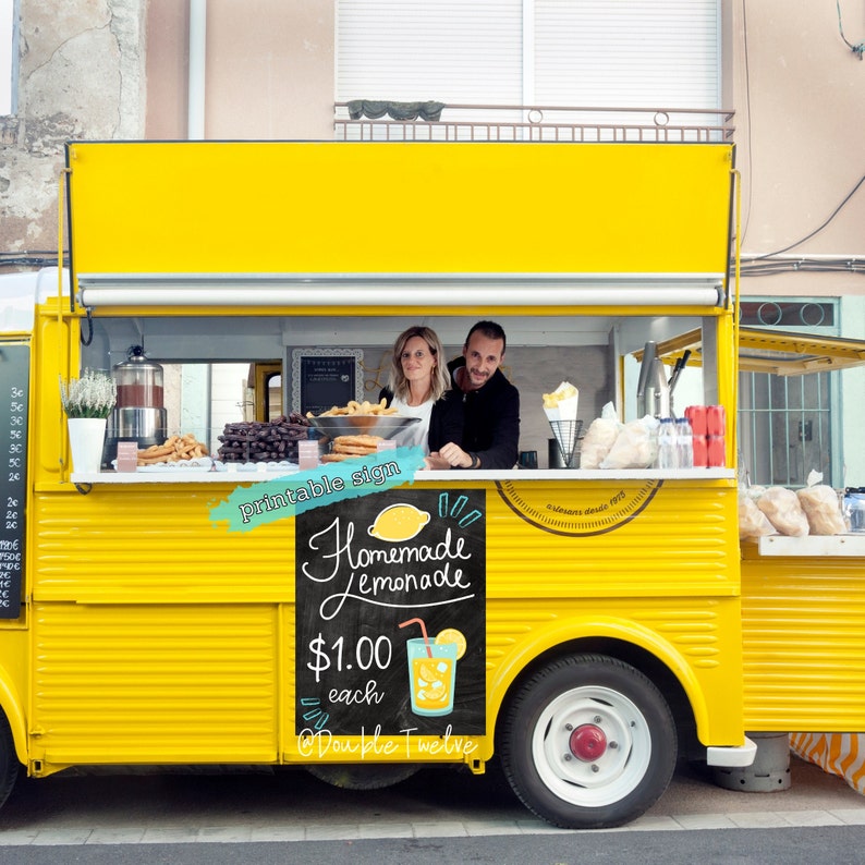 Lemonade Stand Sign, Food Truck, Farmer's Market, Vender Booth