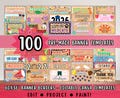 Project & Paint Banner Mockups, 100 Hand Painted Banner Templates | Digital Download Canva Borders to Trace, Banner Artist Painting Bundle
