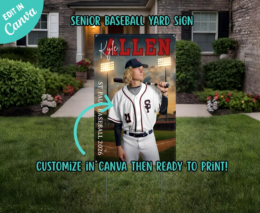 Baseball Photo Poster, Senior Photography 2026, 24x36