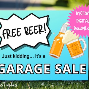 Funny Garage Sale Printable Sign, DIY Yard Sale, Digital Download ...