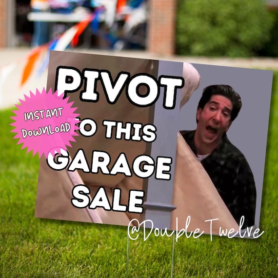 Funny Garage Sale Yard Sign, Ross Friends, Printable Yard Sale