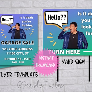Funny Garage Sale Bundle, Custom Flyer and Yard Sign, Editable Template, Yard Sale Mailer Email Flyers, DIY Garage Sale Printable Signs