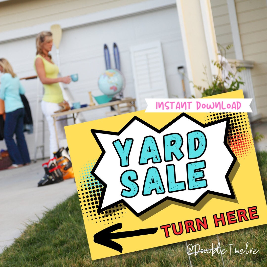 Curated visual reference: Gallery Detail: Printable Garage Sale Signs Yard Sale DIY Signage Moving Estate