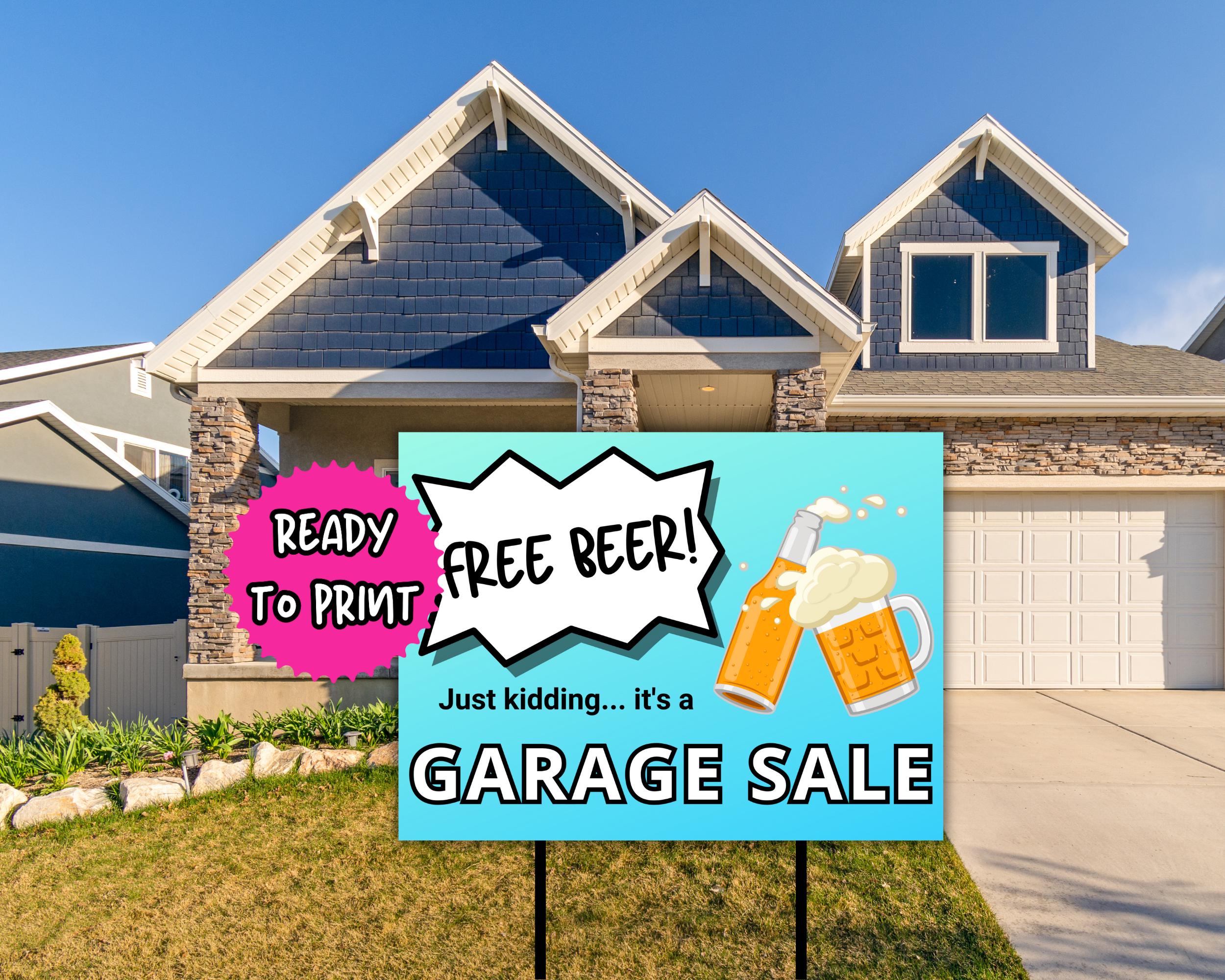 Fun Rummage Sale Sign Funny Garage Sale Sign, Ready to Print at Home, Yard Signs for Garage ...