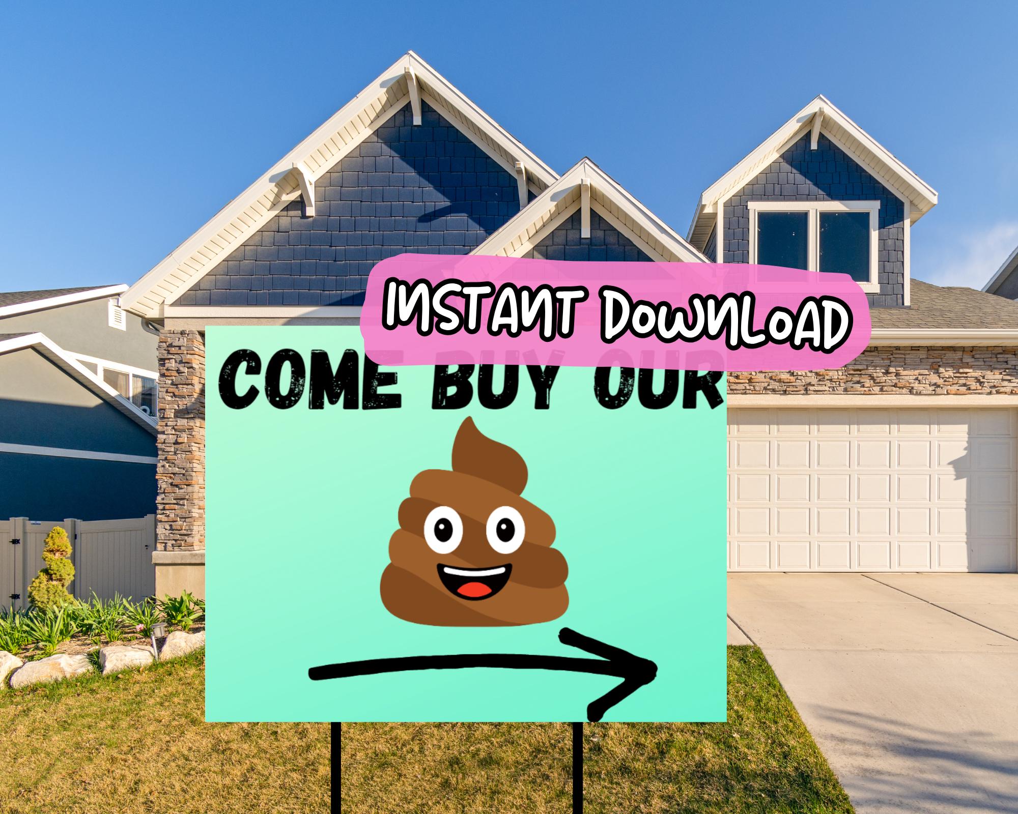 Funny Garage Sale Sign, Printable Yard Sale Banner, Community Garage ...