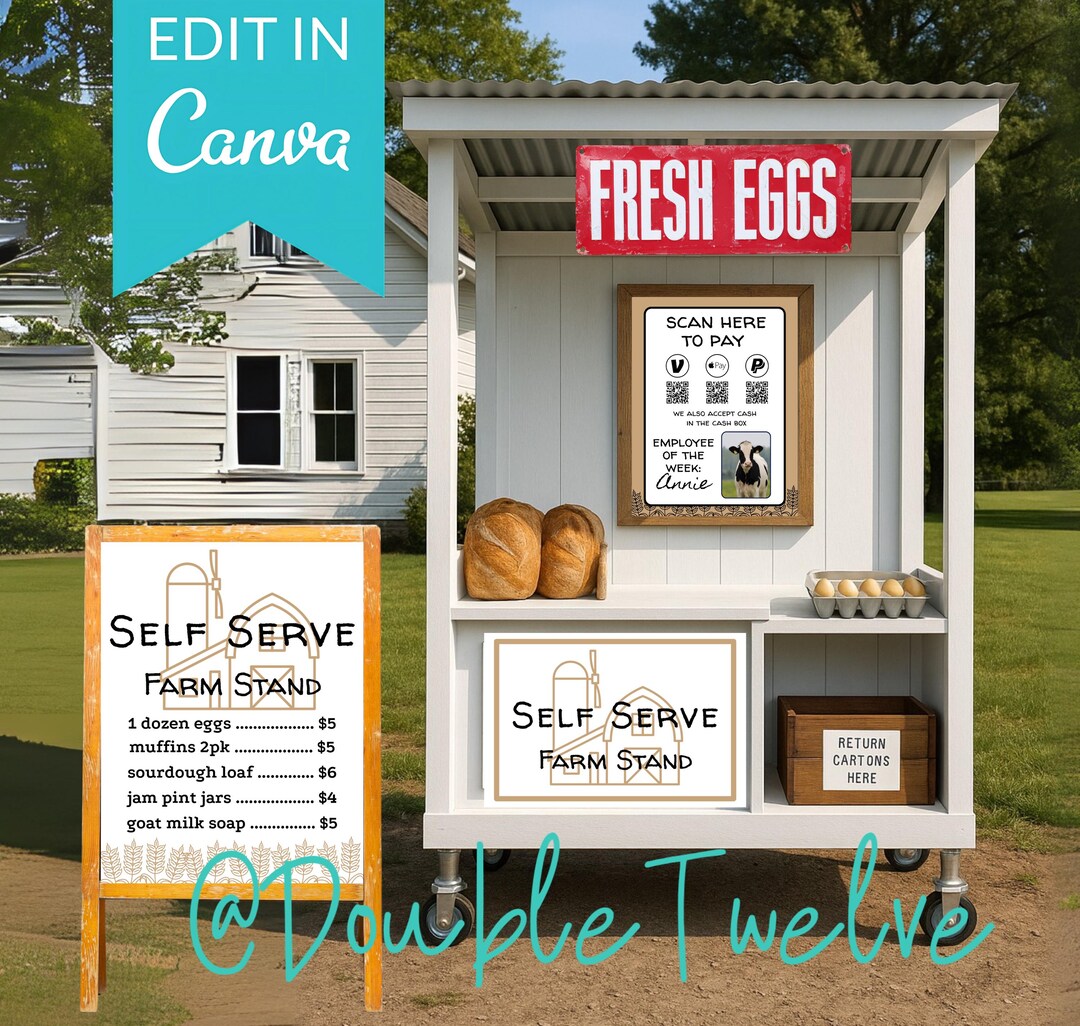 Printable Roadside Farm Stand Signs, Menu Price Sign Template Kit ...
