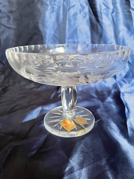 Bavarian Crystal Footed Candy Dish Etsy