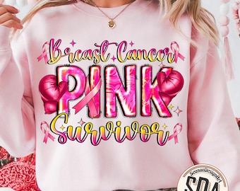 Breast Cancer Survivor Pink Ribbon PNG - Sublimation Design (Digital Download)