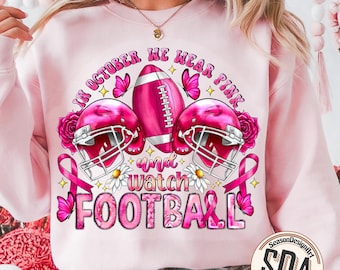 Breast Cancer Awareness Football PNG: Pink Ribbon Sublimation Design (Digital Download)
