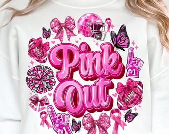 Coquette Lace Football Pink Out PNG: Breast Cancer Awareness (Digital Download)