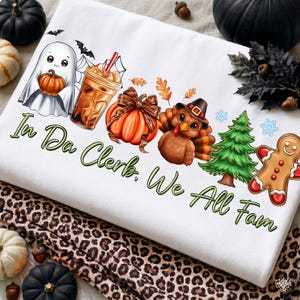 In Da Clerb We All Fam png, Christmas Tree png, Hallowthanksmas png, Thanksgiving png, Cute Ghost png, Pumpkin png, Cute Turkey, Humor