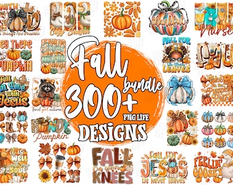 Fall Design Bundle: 300+ Autumn & Thanksgiving PNG Graphics (Digital Download)