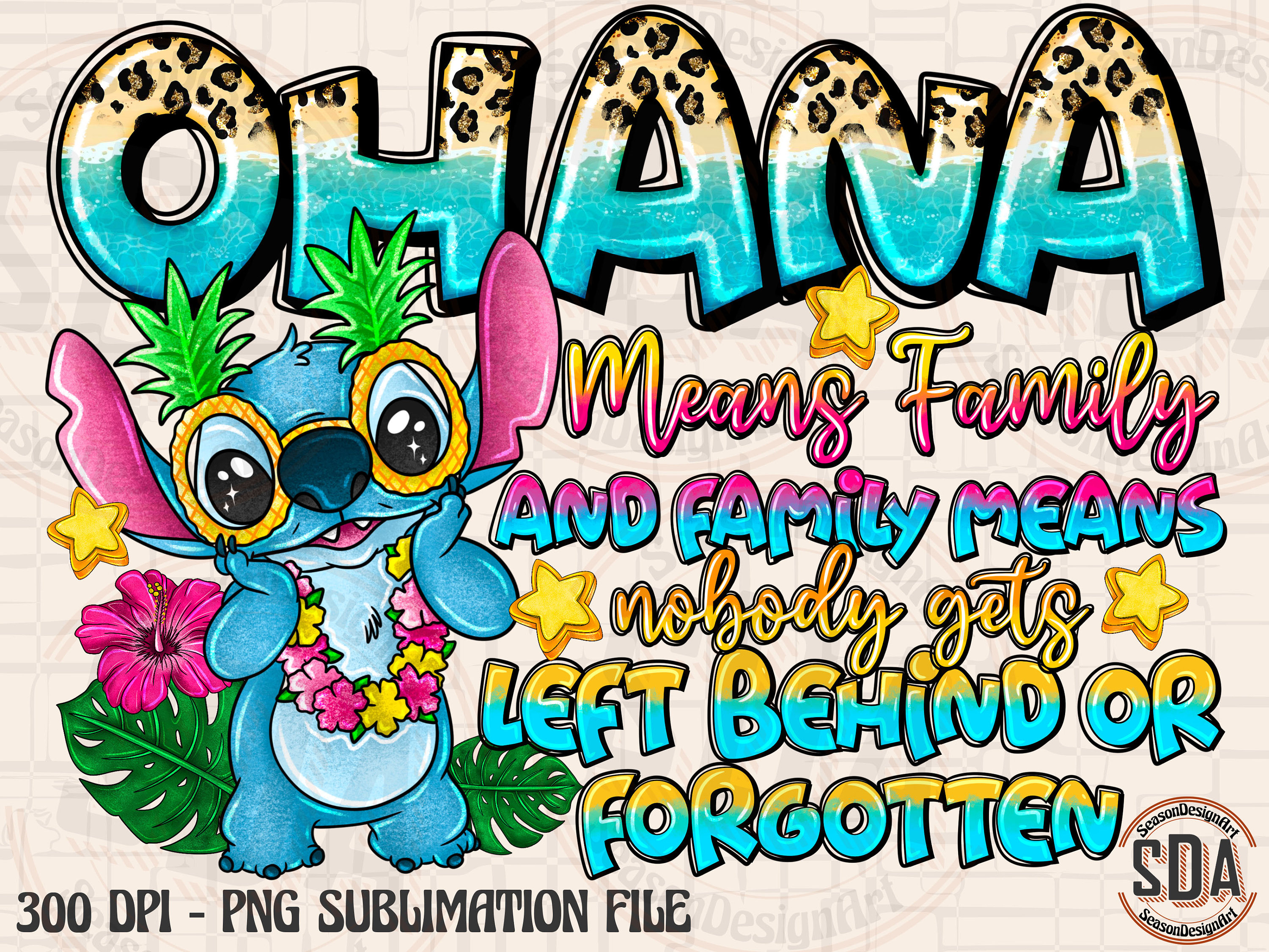 Stitch Print Ohana Means Family Watercolor Poster Stitch Painting Stitch  Lilo Illustration Ohana Means Family Printable Digital Download